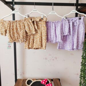 کراپ و شلوارک گل گلی