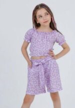 کراپ و شلوارک گل گلی