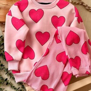بلوز تو کرک قلبی و شلوار کبریتی